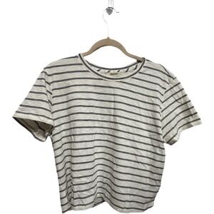 Striped Short Sleeve Tee - White/Navy
